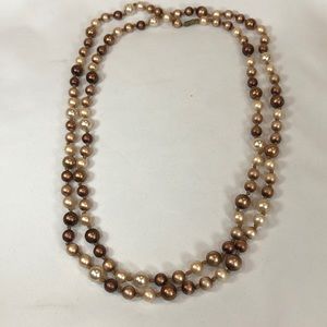 Vintage Faux Pearls in Tan to Brown Tones